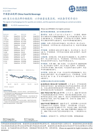 HTI重点白酒品牌价格跟踪：以价换量迹象显现，回款备货有序进行-20240122-海通国际-12页.pdf