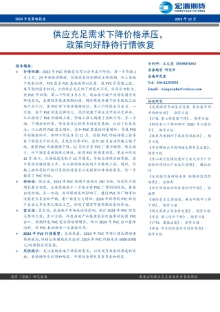 2024年度策略报告：供应充足需求下降价格承压，政策向好静待行情恢复-20231231-宏源期货-21页.pdf