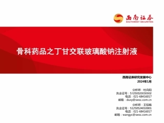 骨科药品之丁甘交联玻璃酸钠注射液-20240131-西南证券-10页.pdf
