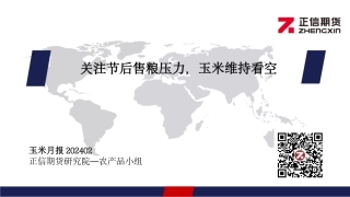 玉米月报：关注节后售粮压力，玉米维持看空-20240204-正信期货-21页.pdf