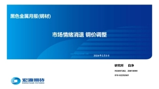 黑色金属月报（钢材）：市场情绪消退 钢价调整-20240205-宏源期货-30页.pdf