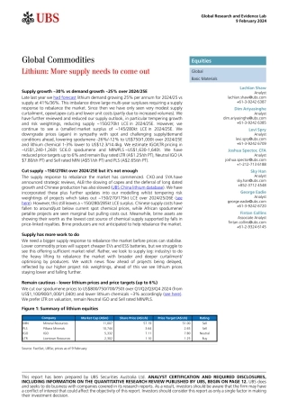 UBS Equities-Global Commodities _Lithium More supply needs to come out_ ...-106435822.pdf