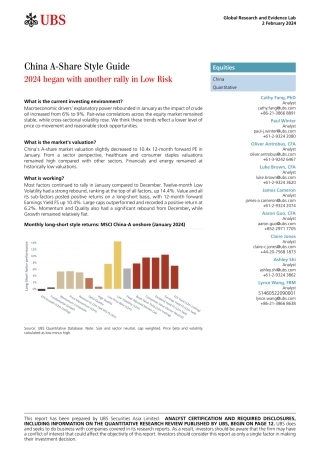 UBS Equities-China A-Share Style Guide _2024 began with another rally in ...-106294995.pdf