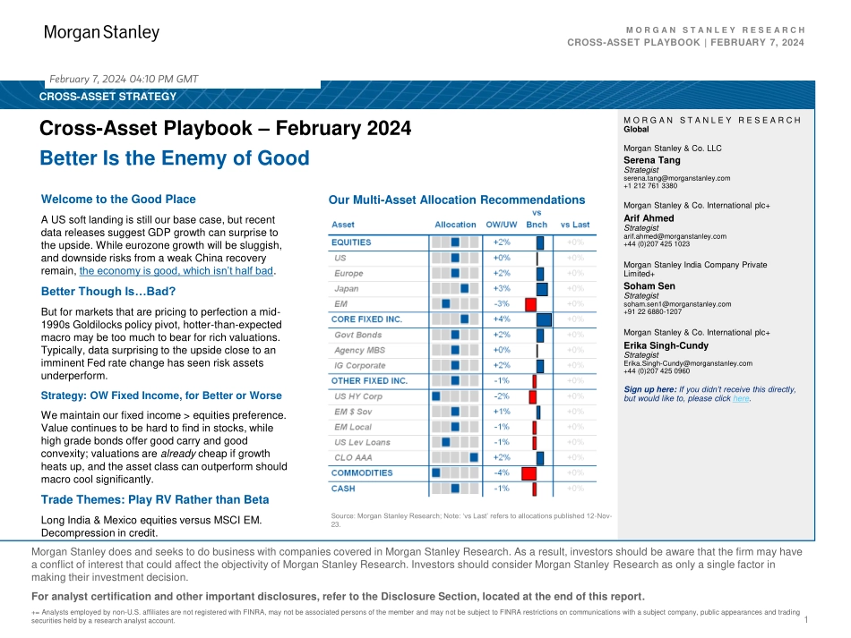 Morgan Stanley Fixed-Cross-Asset Playbook Better Is the Enemy of Good-106406834.pdf_第1页