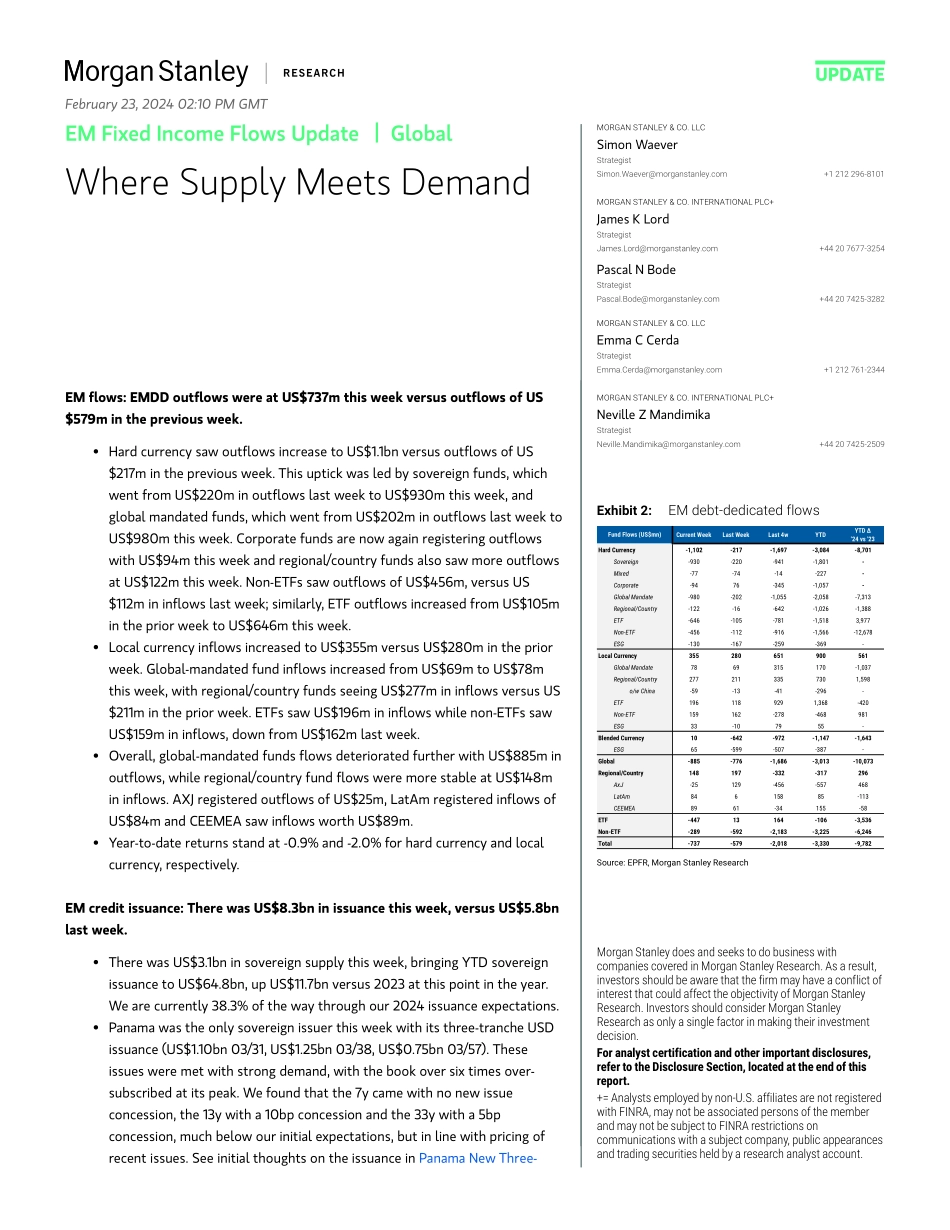 Morgan Stanley Fixed-EM Fixed Income Flows Update Where Supply Meets Demand-106674410.pdf_第1页