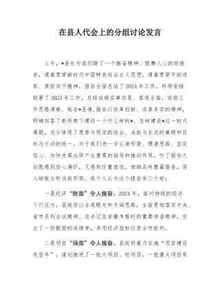 在县人代会上的分组讨论发言.docx