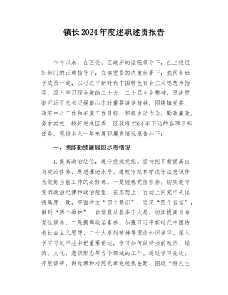 镇长2024-2025年度述职述责报告.docx