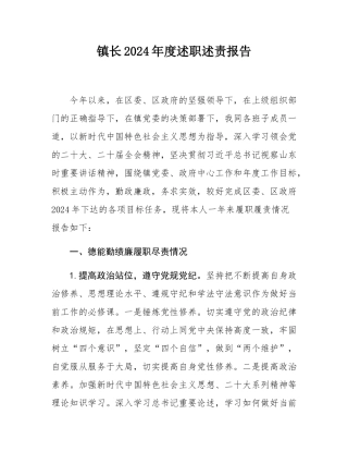 镇长2024年度述职述责报告.docx