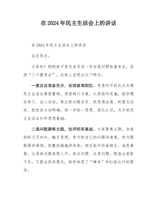 在2024年民主SH会上的讲话.docx