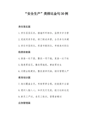 “安全生产”类排比金句30例.docx