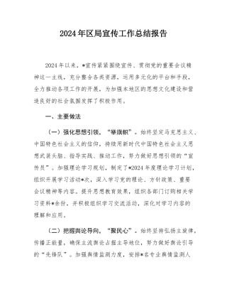2024年区局宣传工作总结报告.docx