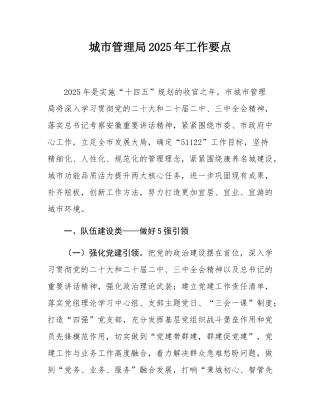 城市管理局2025年工作要点.docx