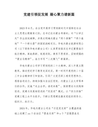 党建引领促发展 凝心聚力谱新篇.docx