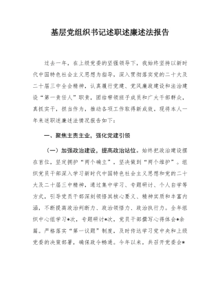 基层党组织书记述职述廉述法报告.docx