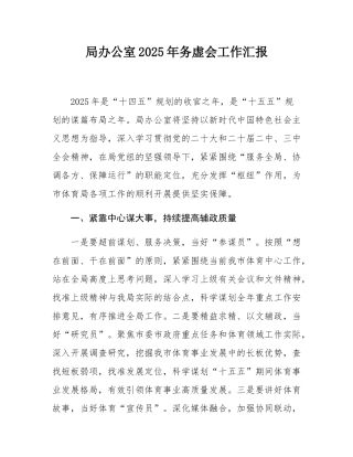 局办公室2025年务虚会工作汇报.docx