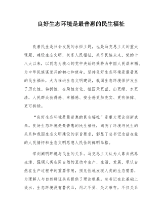 良好生态环境是最普惠的民生福祉.docx