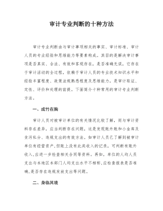 审计专业判断的十种方法.docx