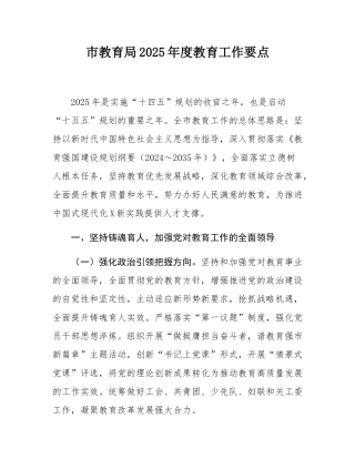 市教育局2025年度教育工作要点.docx