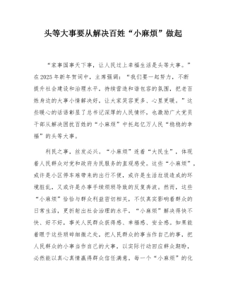 头等大事要从解决百姓“小麻烦”做起.docx