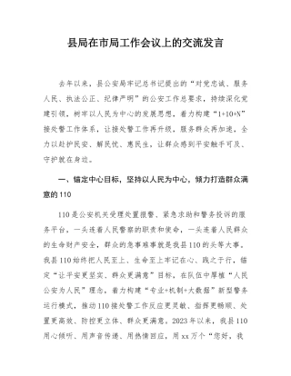 县局在市局工作会议上的交流发言.docx