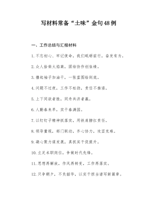 写材料常备“土味”金句48例.docx