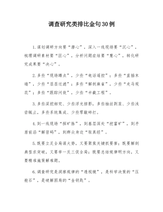调查研究类排比金句30例.docx