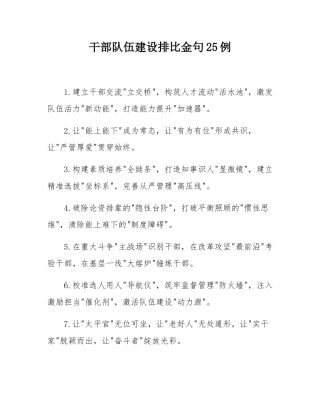 干部队伍建设排比金句25例.docx