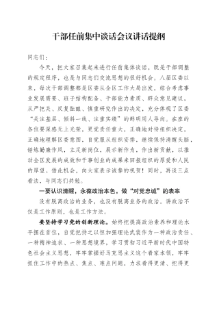 干部任前集中谈话会议讲话提纲.doc