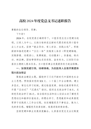 高校2024年度党总支书记述职报告.docx