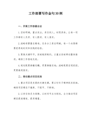 工作部署写作金句30例.docx