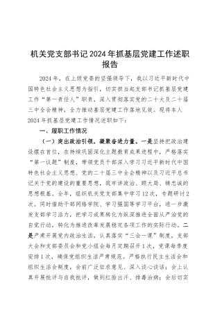 机关党支部书记2024年抓基层党建工作述职报告20250312.docx