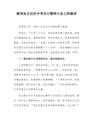 教导处主任在中考百日誓师大会上的演讲.docx