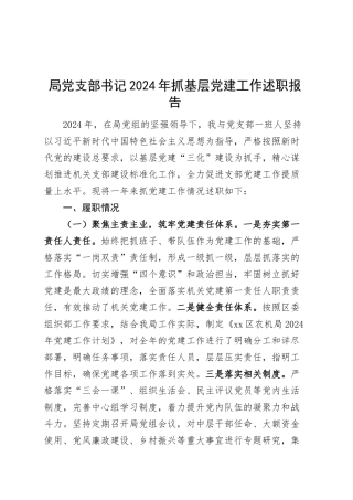 局党支部书记2024年抓基层党建工作述职报告20250312.docx