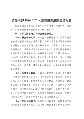 领导干部2024年个人述职述责述廉述法报告机关单位20250319.docx