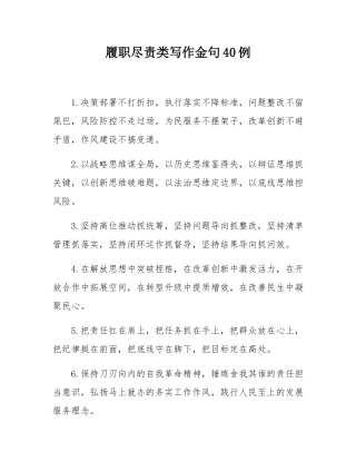 履职尽责类写作金句40例.docx