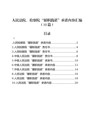 人民法院、检察院“履职践诺”承诺内容汇编（10篇）.docx