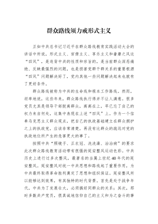 群众路线须力戒形式主义.docx