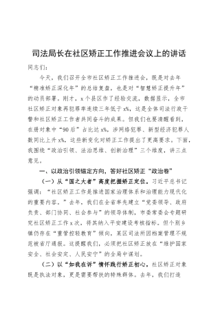 司法局长在社区矫正工作推进会议上的讲话20250319.docx