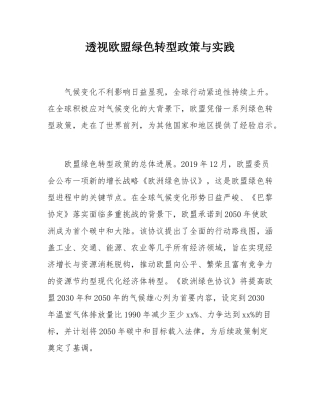 透视欧盟绿色转型政策与实践.docx