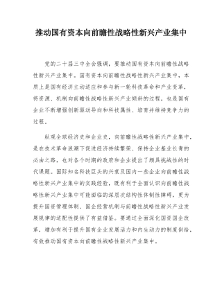 推动国有资本向前瞻性战略性新兴产业集中.docx