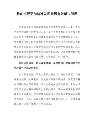 推动巡视更加精准发现问题有效解决问题.docx