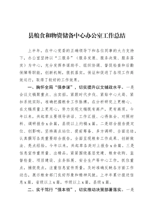 县粮食和物资储备中心办公室工作总结.docx