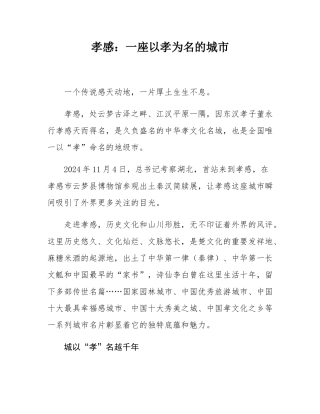 孝感：一座以孝为名的城市.docx