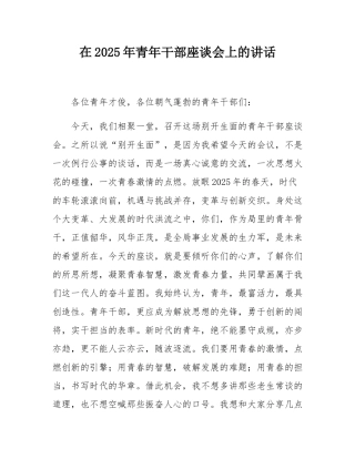 在2025年青年干部座谈会上的讲话.docx