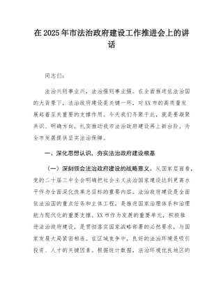 在2025年市法治政府建设工作推进会上的讲话.docx