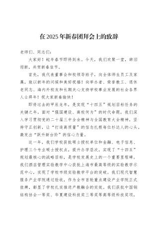 在2025年新春团拜会上的致辞.docx