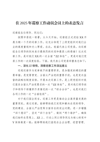 在2025年巡察工作动员会议上的表态发言.docx