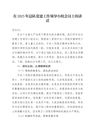 在2025年总队党建工作领导小组会议上的讲话.docx