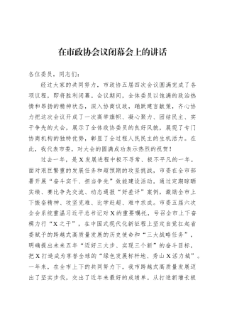 在市政协会议闭幕会上的讲话-2.docx