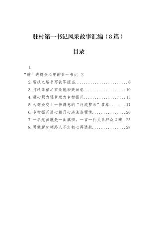 驻村第一书记风采故事汇编（8篇）.docx